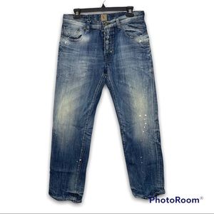 PRPS Barracuda Painted Splatters Distressed Jeans Denim Mens Size 32 X 32